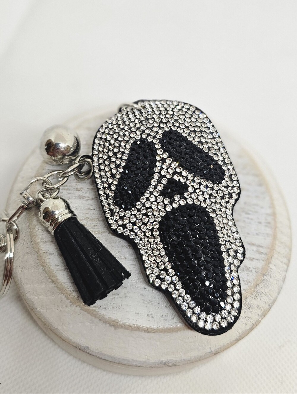 Ghost Face Rhinestone Key/Bag Charm